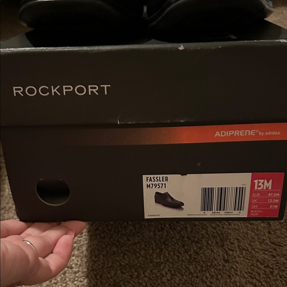 Rockport Men\'s Shiny Black Slip-On Loafers